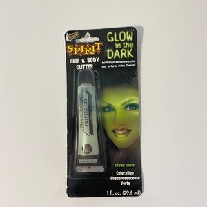 Glow in the dark sparkled costume makeup